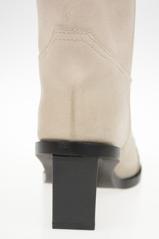 MM6 9cm Suede Leather Western Boots with Wedge