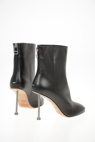 MM22 10cm Leather High Heel Ankle Boots