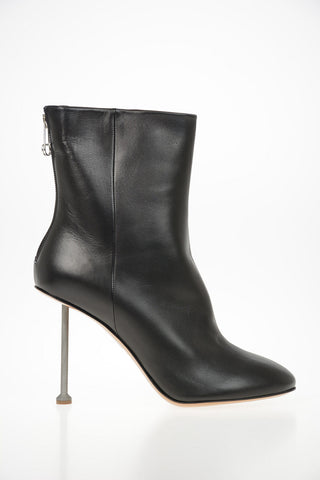 MM22 10cm Leather High Heel Ankle Boots