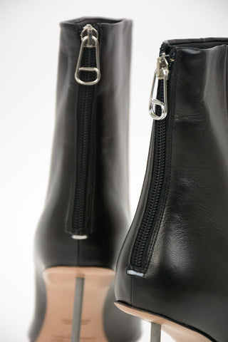 MM22 10cm Leather High Heel Ankle Boots