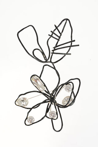 MM11 Brass and Crystal Brooch