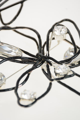 MM11 Brass and Crystal Brooch