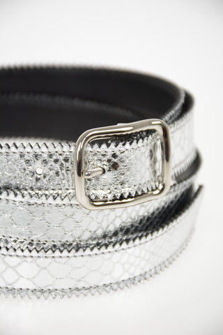 MM6 25mm Faux Leather Snake Printed Belt
