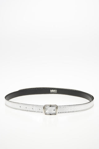 MM6 25mm Faux Leather Snake Printed Belt
