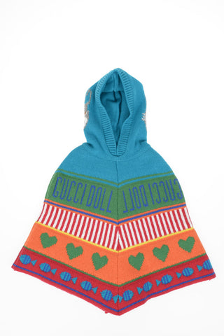 embroidered Poncho with Hood