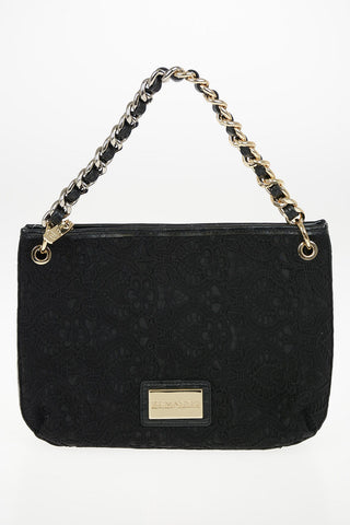 Faux Leather Laced and Crocodile Printed ILENIA Hobo Bag