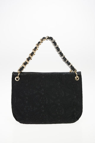 Faux Leather Laced and Crocodile Printed ILENIA Hobo Bag