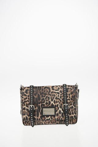 Faux Leather Leopard Printed SMALL FLAP GRETA Bag