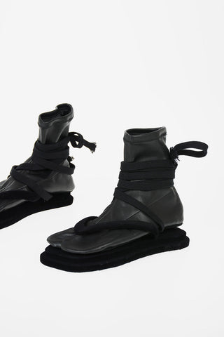 MM6 Fabric and Leather Sandal