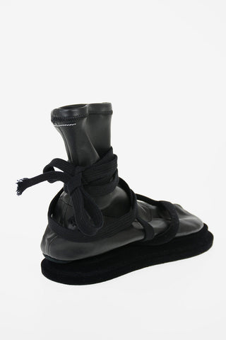 MM6 Fabric and Leather Sandal