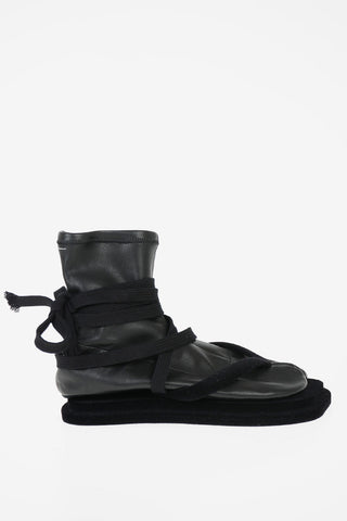 MM6 Fabric and Leather Sandal