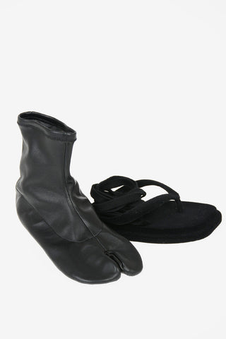 MM6 Fabric and Leather Sandal