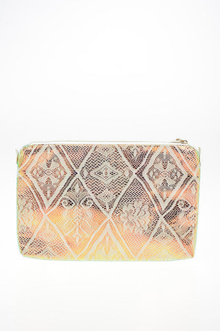 MM11 Leather macrame Lace Clutch