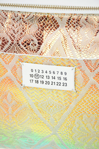 MM11 Leather macrame Lace Clutch