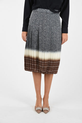 Printed Pleated Skirt