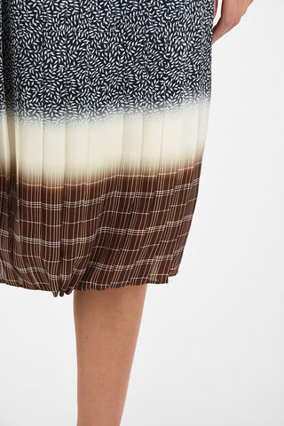 Printed Pleated Skirt