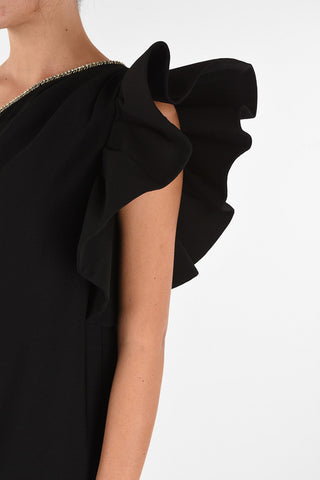  Mini Vestito Monospalla con Ruches