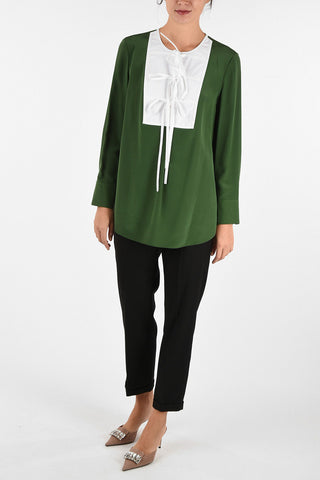  Silk Pin Tuck Blouse 