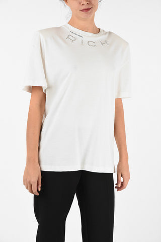 T-shirt Oversize Con Applicazioni Gioiello
