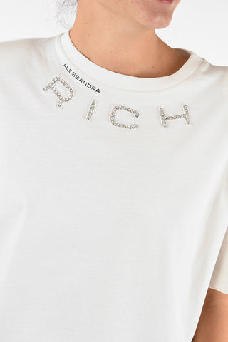 T-shirt Oversize Con Applicazioni Gioiello