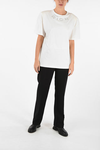 T-shirt Oversize Con Applicazioni Gioiello
