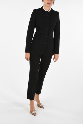 Center Vent Collarless Blazer
