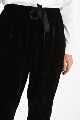 MY PANTS Pantalone Relaxed Fit a Vita Alta in Velluto
