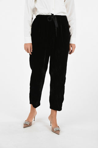 MY PANTS Pantalone Relaxed Fit a Vita Alta in Velluto