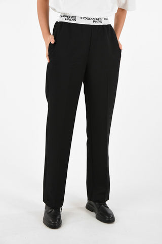 Virgin Wool DROIT Joggers with Monogram Elastic Waist Band