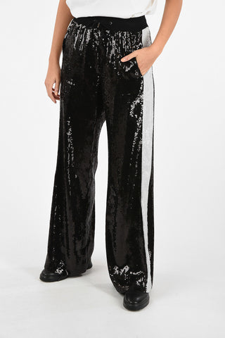 Sequined Joggers with Elastic Waist Band