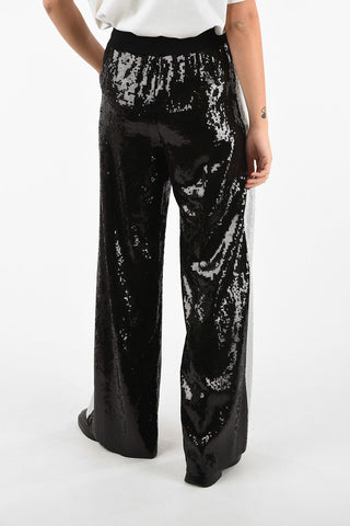 Sequined Joggers with Elastic Waist Band