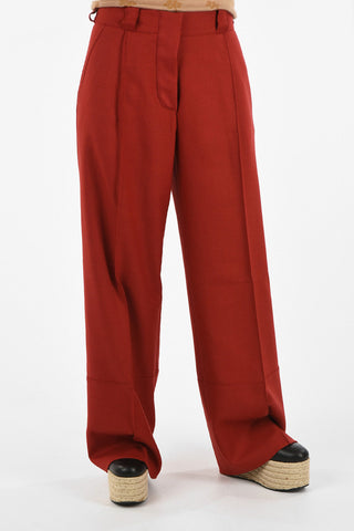 Virgin Wool Wide Leg Pant