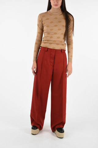 Virgin Wool Wide Leg Pant