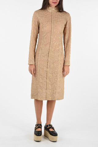 Split -back hem Turtleneck Tunic Dress