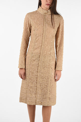 Split -back hem Turtleneck Tunic Dress