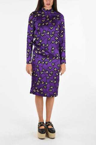 Print Dress with Split Back