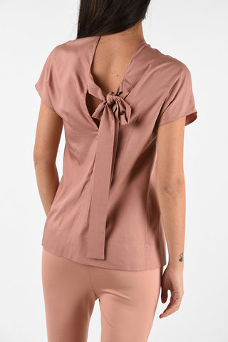 Silk Top with Bow Back