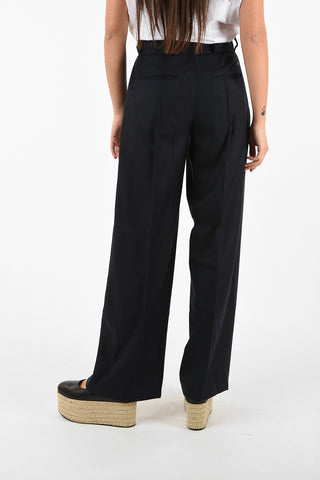 Virgin Wool Wide Leg Pant