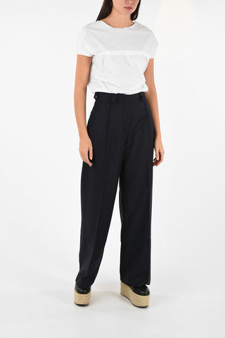 Virgin Wool Wide Leg Pant