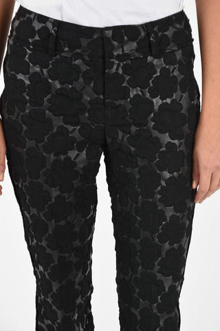 High-Waist Rise Floral-Print Pants