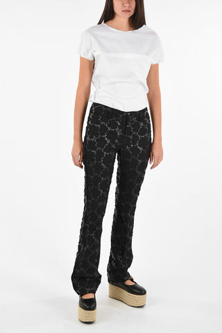 High-Waist Rise Floral-Print Pants