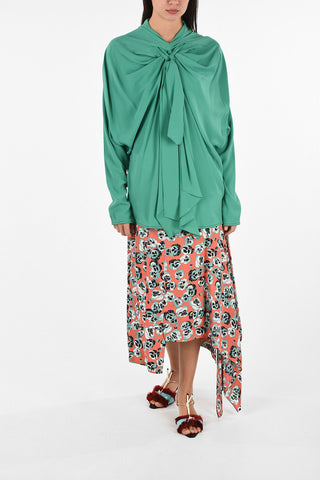 Silk Blouse with Bow