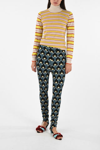 Floral-Print Stirrup Pants