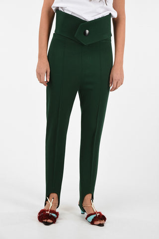 Pantalone a Vita Alta in Lana Stretch