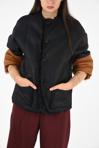 Reversible Shearling Jacket with Pocket