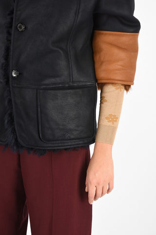 Reversible Shearling Jacket with Pocket
