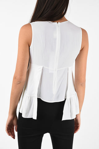 Silk Asymmetrical Top with Zip Closure