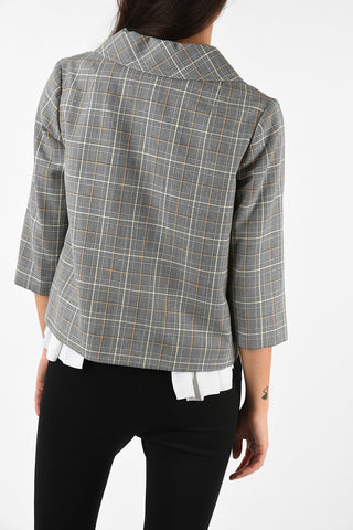 Tartan Crop Blazer
