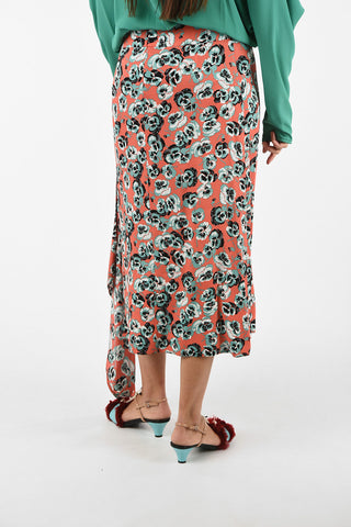 Floral-Print Asymmetrical Skirt