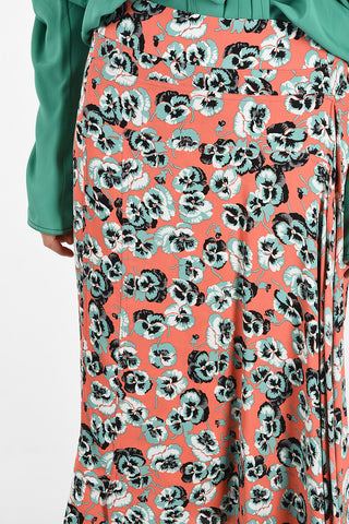 Floral-Print Asymmetrical Skirt